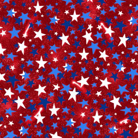 Star Power 108" | Red w/ Blue Stars