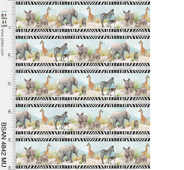 Baby Safari Animals | Border Print