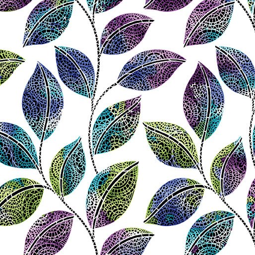 Go w/ the Flow | Mosaic Leaves - White