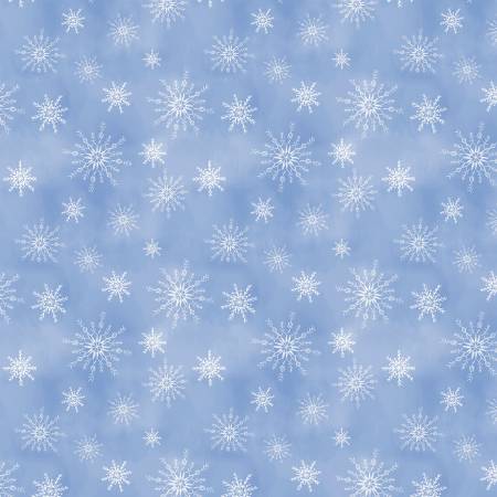 Let It Snow-Man | Snowflakes All Over - Light Blue