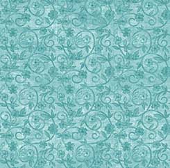 Rejoice | Floral Scroll - Aqua