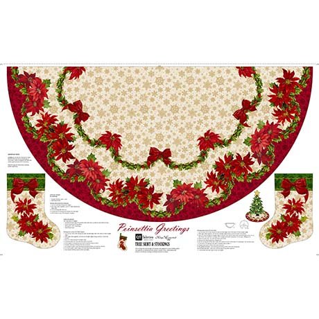 Poinsettia Greetings | Treeskirt 60"