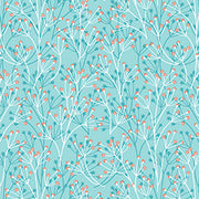 Dahlias at Dusk | Floral Sprigs - Aqua
