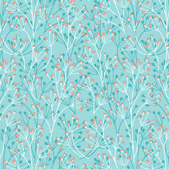 Dahlias at Dusk | Floral Sprigs - Aqua