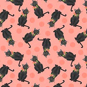 Curious Kittycats | Tossed Black Cats - Salmon