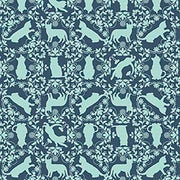 Curious Kittycats | Cat Silhouettes - Dk Blue