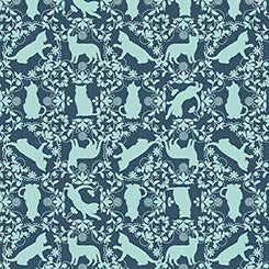 Curious Kittycats | Cat Silhouettes - Dk Blue