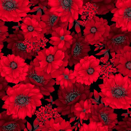 Scarlet's Treasure | Large Floral - Black/Red