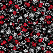 Scarlet's Treasure | Floral Vines - Black/Red