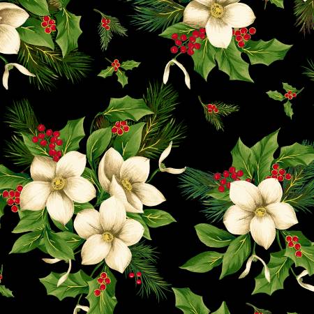 Christmas Blooms | Black - 108