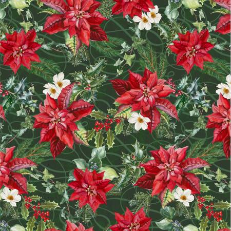 Holiday Splendor | Crimson Blooms - Pine