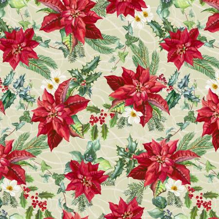 Holiday Splendor | Crimson Blooms - Linen