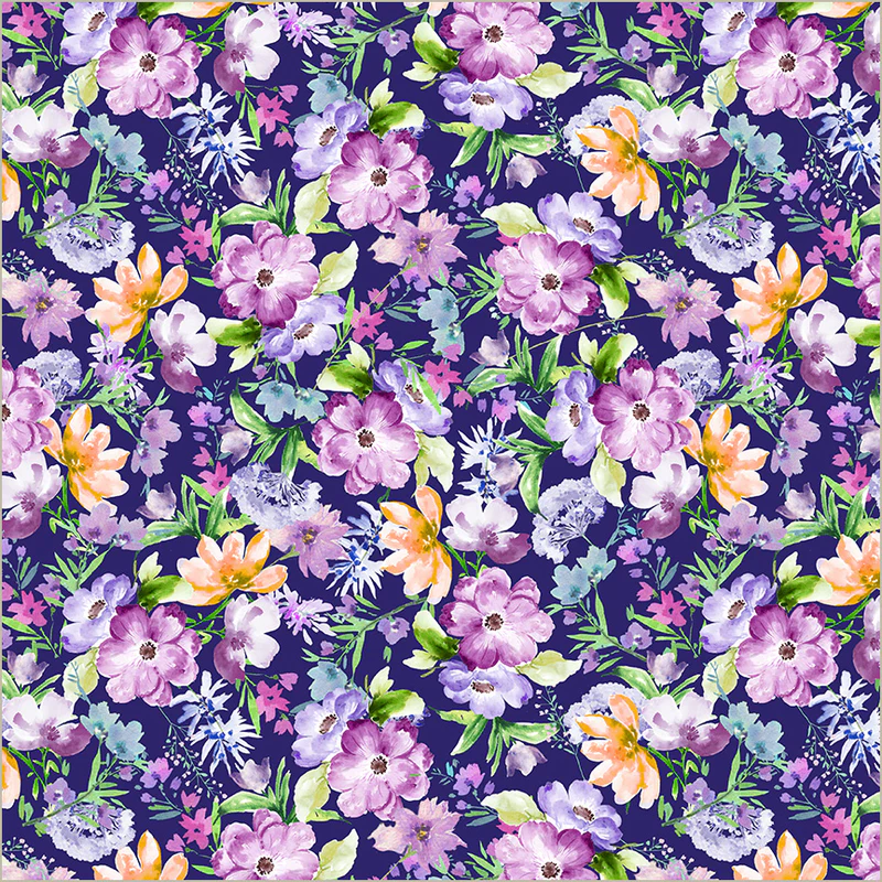 Serafina | Cheerful Blooms - Indigo