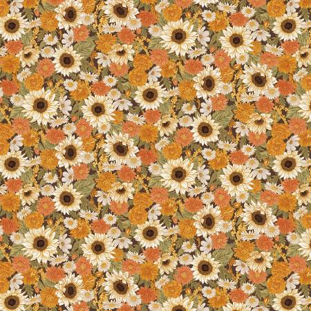 Ivory Fields | Large Floral - Brown