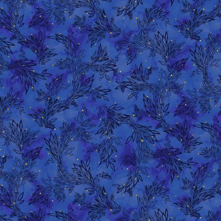 Painted Sea | Leafy Sea Trails - Dk Blue