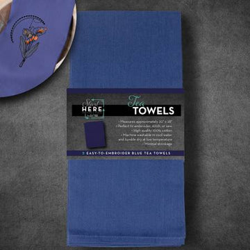 Tea Towels Blue 2pk