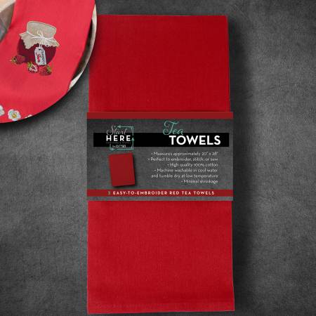 Tea Towels Red 2pk