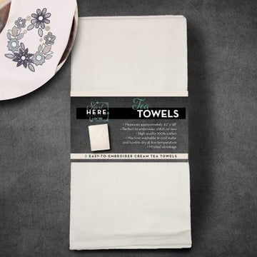 Tea Towels Cream 2pk