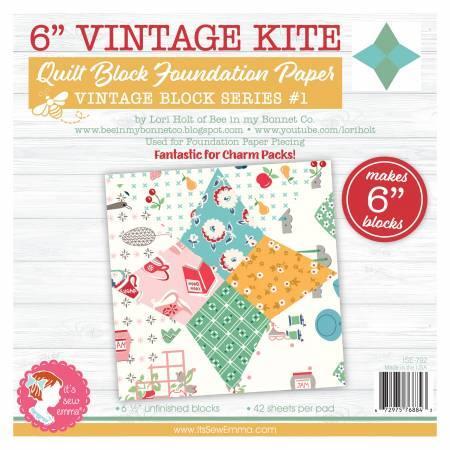 Vintage Kite Block FoundationPaper | 6"