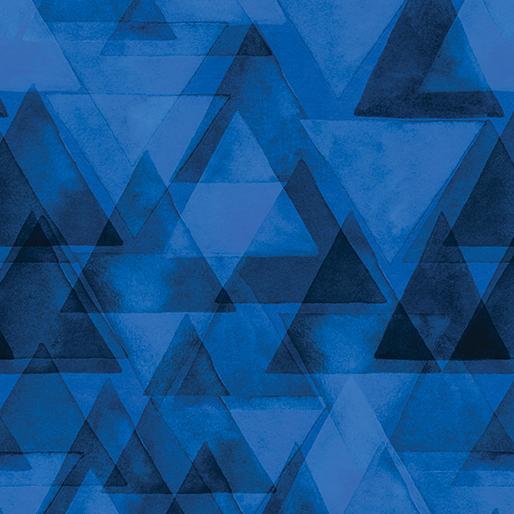Watercolor Geometry | Blue Raining Triangles