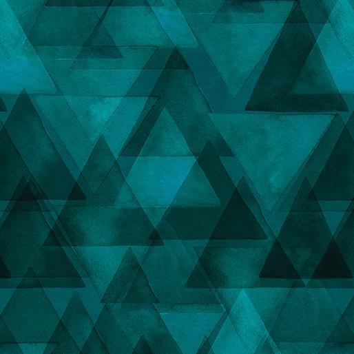 Watercolor Geometry | Teal Raining Triangles