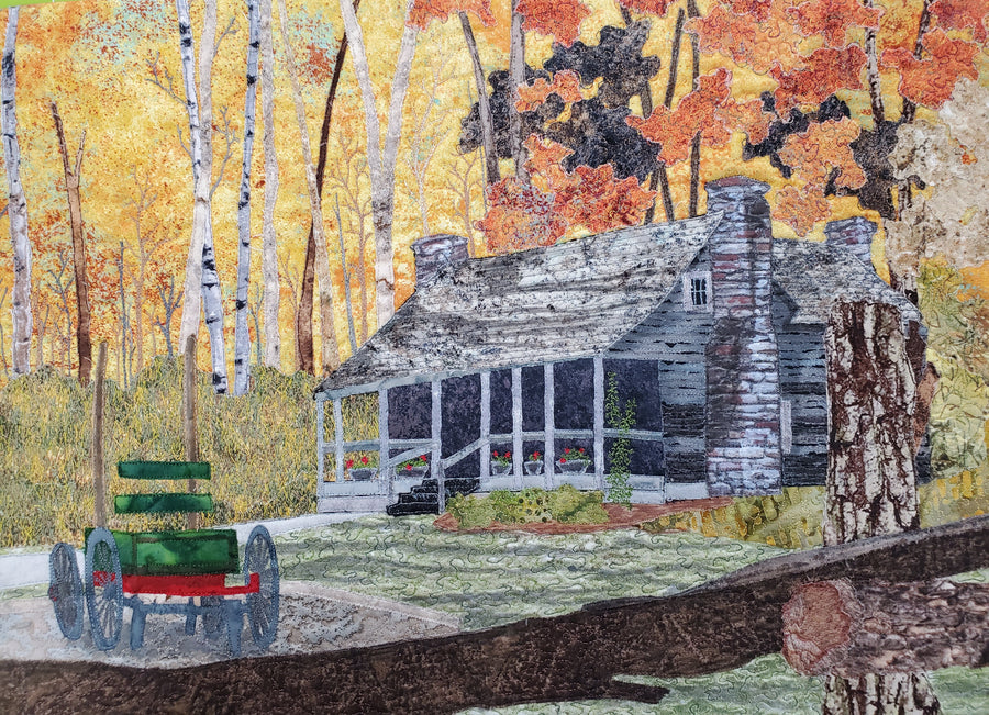 Landscape Quilts with Wooden Buildings