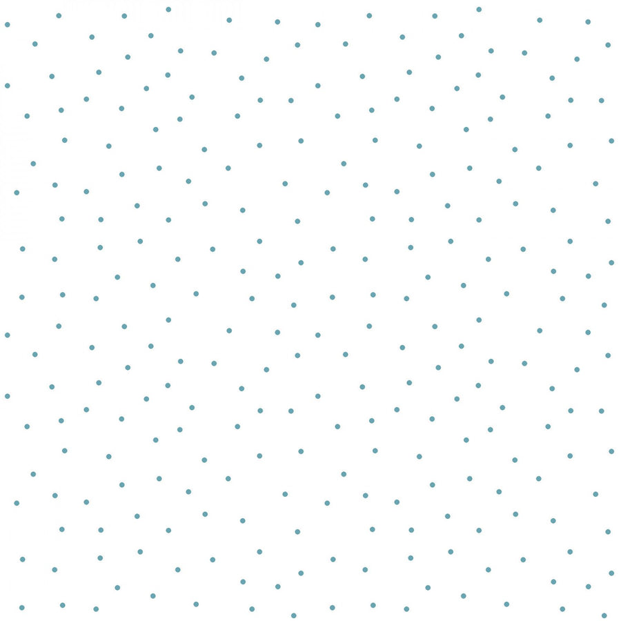 White/Teal Tiny Dots