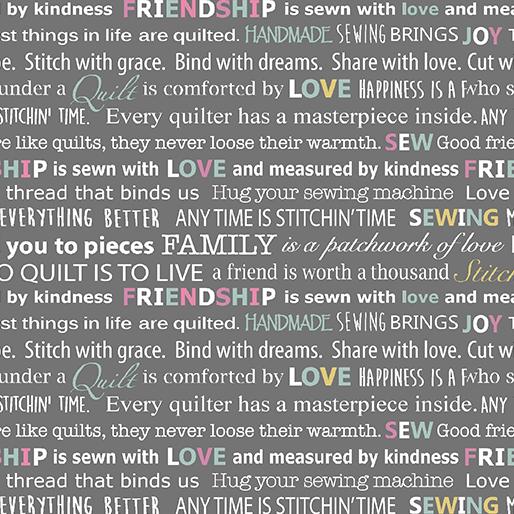 Words to Quilt By | Grey Words